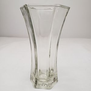 Hoosier Hexagon Clear Glass Vase